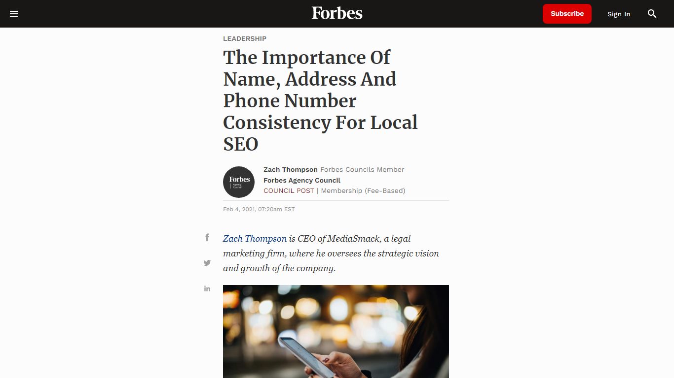 The Importance Of Name, Address And Phone Number Consistency ... - Forbes